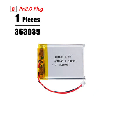 L7ADFJ 3.7V Lipo Battery, 3000mAh Li-Polymer Pouch, PH 2.0 2‑pin Plug, 1S1P, Protective Board, CE RoHS KC
