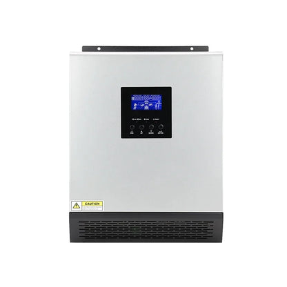 PowMr PS-3K-110V hybrid solar inverter charger front view with LCD screen and control buttons