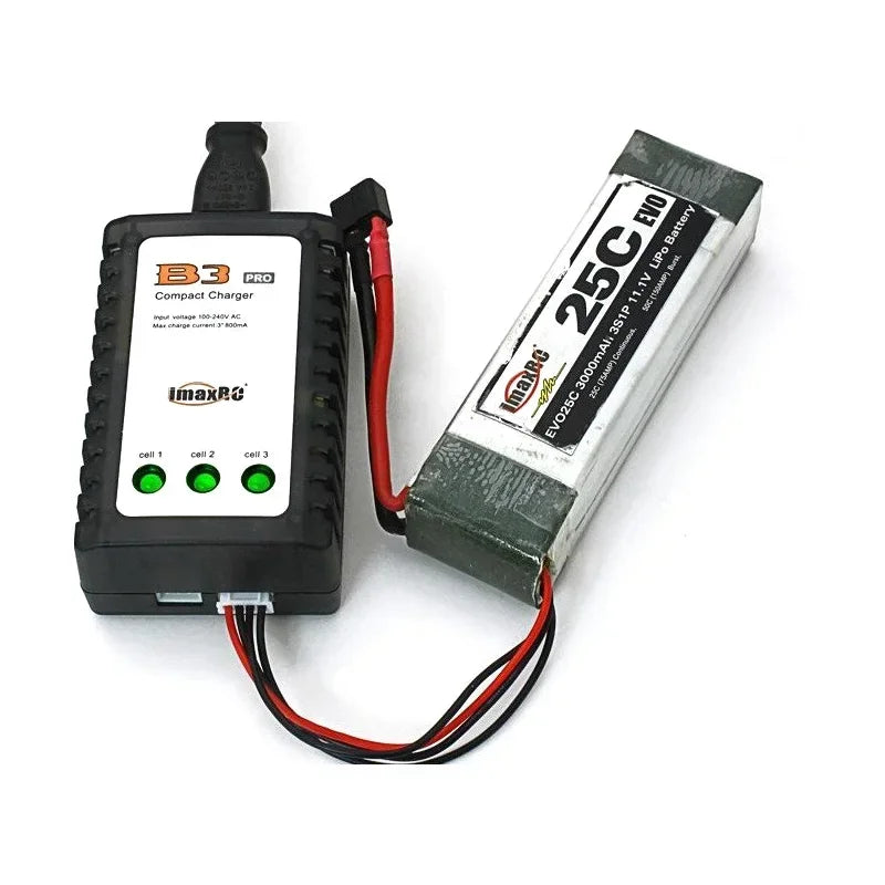 Imax B3 Pro 2S–3S LiPo Battery Charger, 850mA Balance, AC 110–240V, Dual-LED Indicators for RC Cars & RC Toys