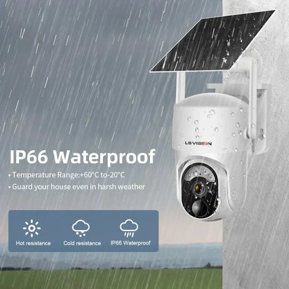 LS VISION 4MP Solar Camera, LSVISICJN IP66 Waterproof house temperature range:+60*C to