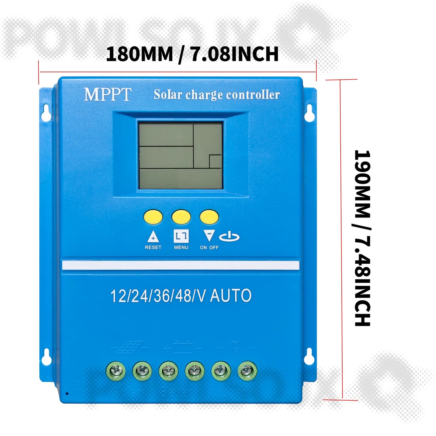 POWLSOJX MPPT Solar Charge Controller 60A/80A/100A Compatible with 12V/24V/36V/48V Batteries Multi-Battery Support  Dual USB