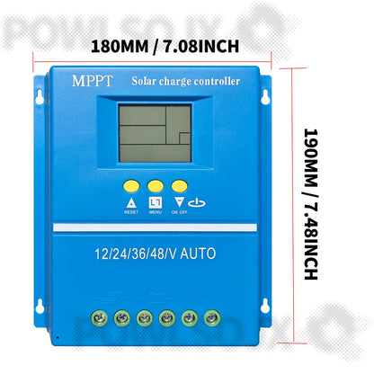 POWLSOJX MPPT Solar Charge Controller 60A/80A/100A Compatible with 12V/24V/36V/48V Batteries Multi-Battery Support  Dual USB