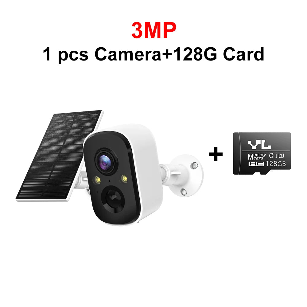 MISECU 2K 3MP Solar Security Camera, 3MP pcs Camera+128G Card VL Memay @ILU HD