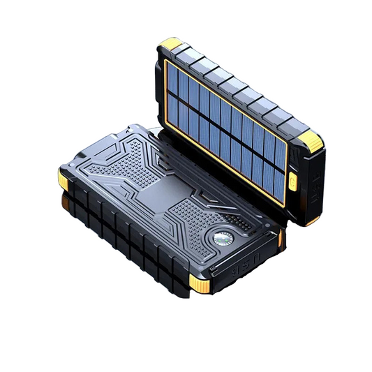 TSolar 100000mAh Solar Power Bank with Wireless Charging, LED Flashlight & Compass — Waterproof/Dustproof/Shock-Resistant External Battery for iPhone, Samsung, Xiaomi