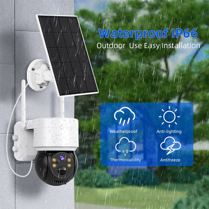 Hiseeu WTD512 1080P 2MP Solar Camera, Waterproof IP66 Outdoor Use IInstallation Weatherproof Anti-lighting Thermost