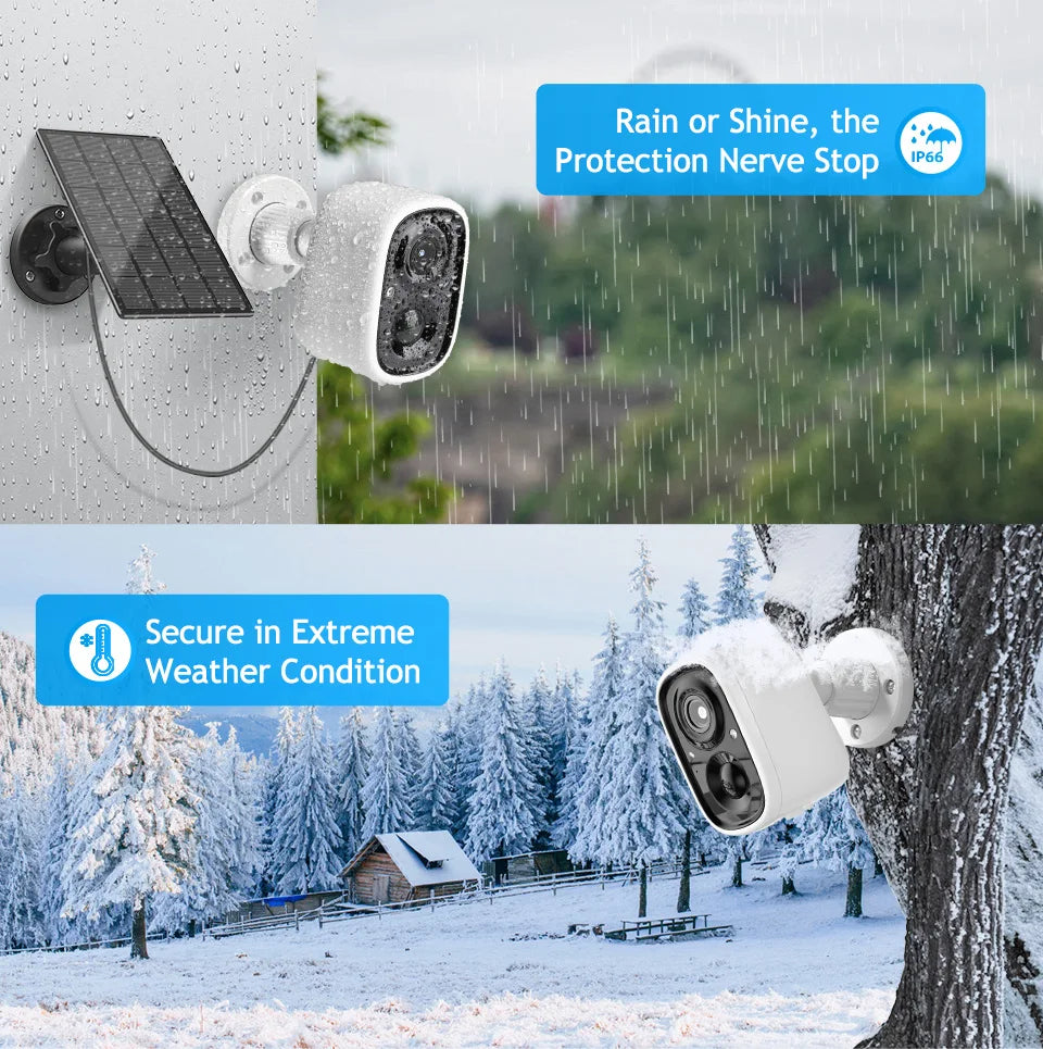 Techage 2MP Solar Camera, Protection Nerve Secure in Extreme Weather Condition . Rain or Shine