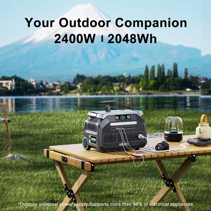IEETEK P2400 Portable Power Station, Outdoor power station 2400W 2048Wh, pure sine wave, supports most appliances.