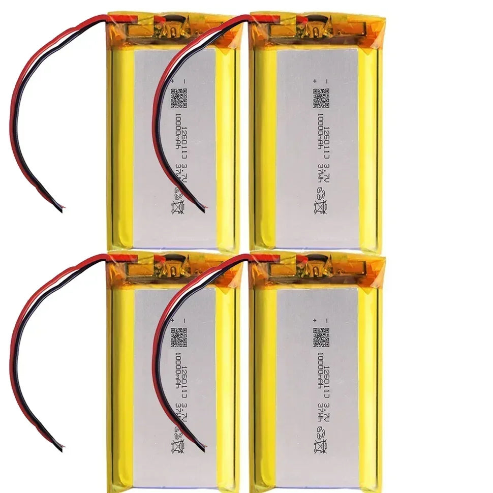 1260110 Lithium Polymer Battery 3.7V 10000mAh Li‑Po Rechargeable Cell for Power Bank, Laptop, LED & Camping DIY