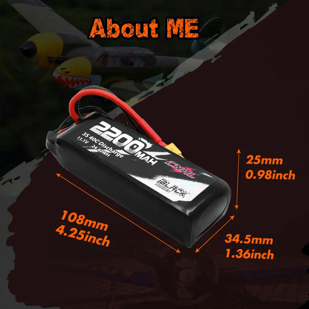 2PCS CNHL 3S 11.1V Lipo Battery, CNHL 2200mAh 3S 11.1V LiPo battery, 30C/40C/70C discharge rate, XT60/T/EC3 plug, ideal for RC helicopters, airplanes, and FPV applications.