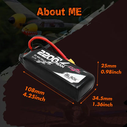 2PCS CNHL 3S 11.1V Lipo Battery, CNHL 2200mAh 3S 11.1V LiPo battery, 30C/40C/70C discharge rate, XT60/T/EC3 plug, ideal for RC helicopters, airplanes, and FPV applications.