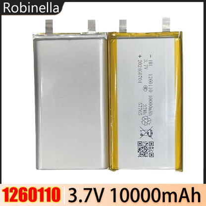 1260110 Lithium Polymer Battery 3.7V 10000mAh Li‑Po Rechargeable Cell for Power Bank, Laptop, LED & Camping DIY