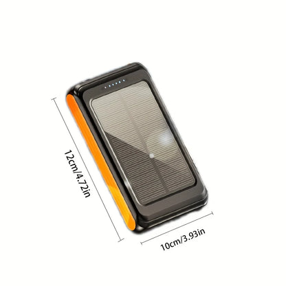 5000mAh Magnetic Wireless Solar Power Bank, USB-C In/Out + USB-A, LED Flashlight, Portable Outdoor Charger