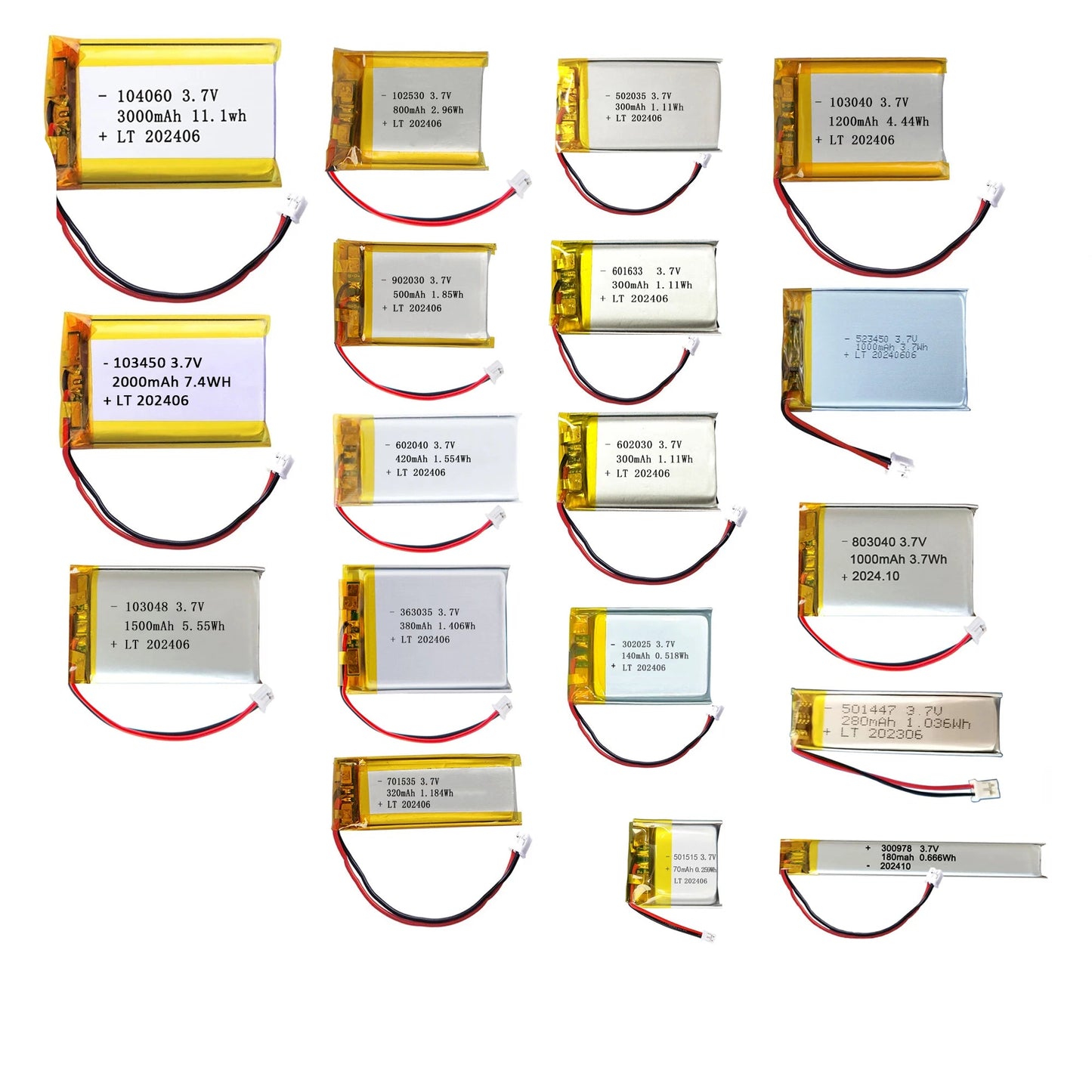 L7ADFJ 3.7V Lipo Battery, 3.7V LiPo batteries, 1S1P, PH2.0 plug, protective board, CE/RoHS/KC certified; suitable for MP5, toys, cameras, GPS, Bluetooth devices, speakers, navigators, and headsets.