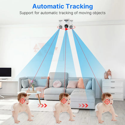 Hiseeu 2MP Baby Pet Monitor Camera, Follows movement with auto-tracking feature