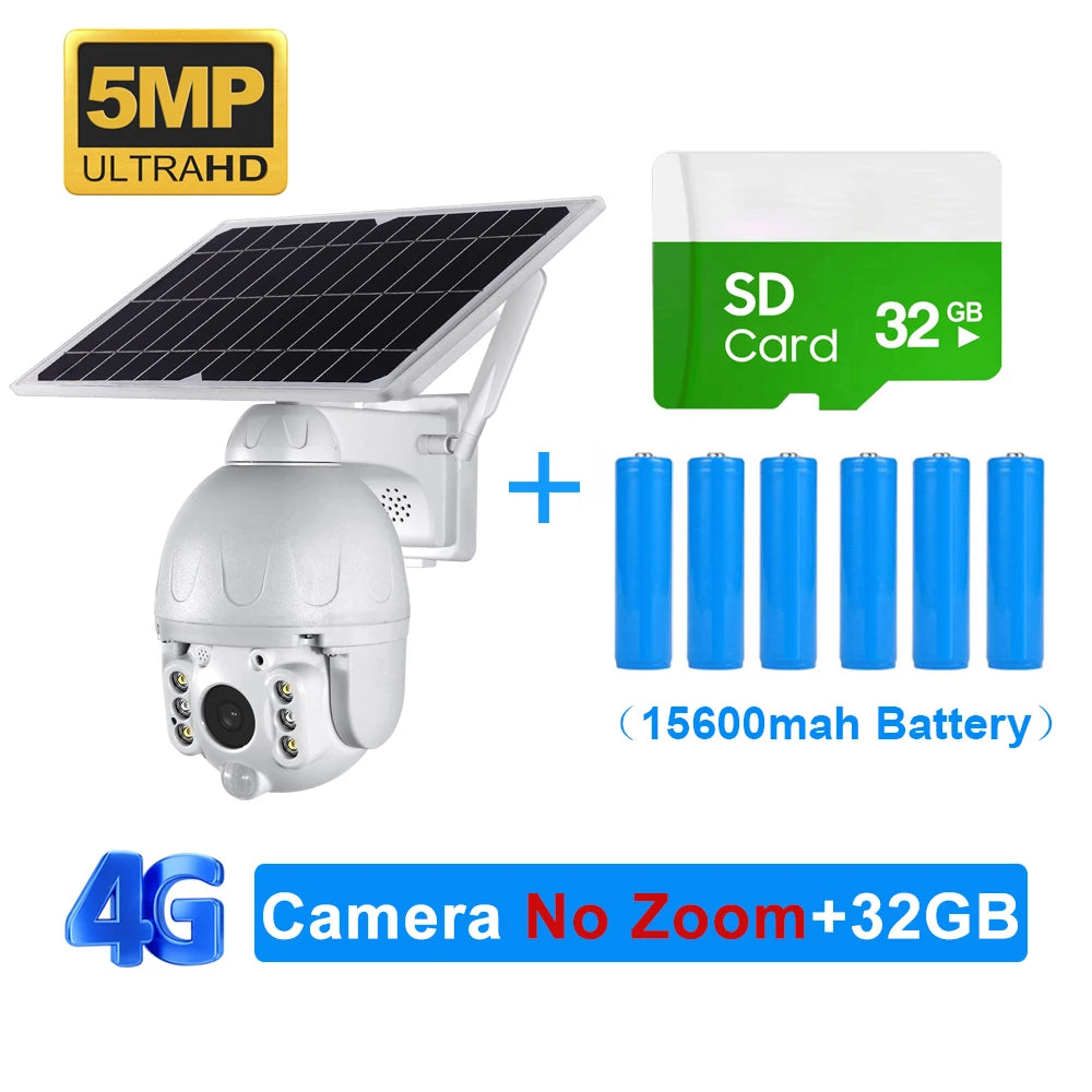 SHIWOJIA S379 Solar Camera, High-definition camera with 5MP resolution, 32GB storage, and long-lasting battery.