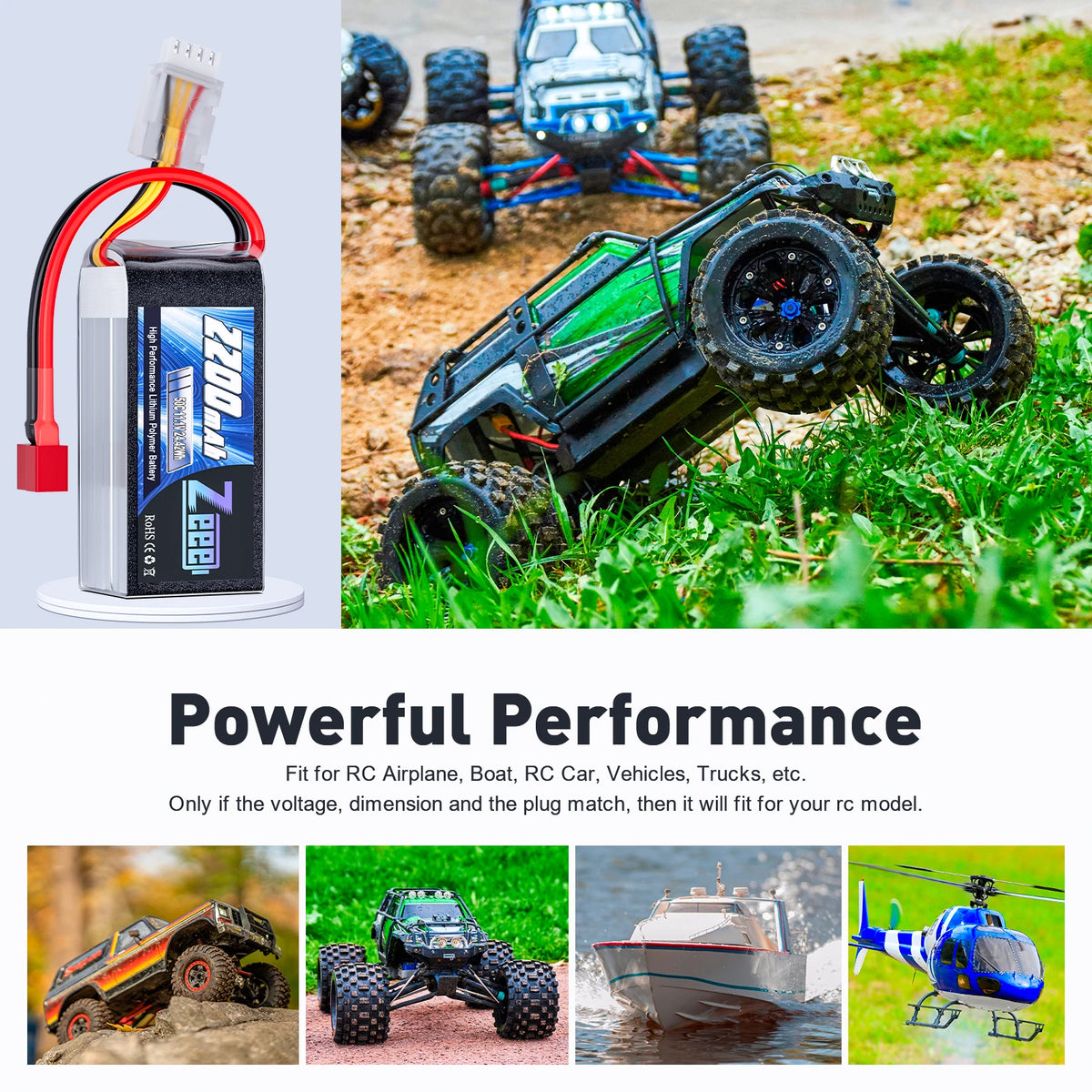 Zeee 3S Lipo Batterie 50C 2200mAh 11.1V Batterie Courte avec Prise XT60 Zeee 3S Lipo Batterie 50C 2200mAh 11.1V Batterie Courte avec Prise XT60