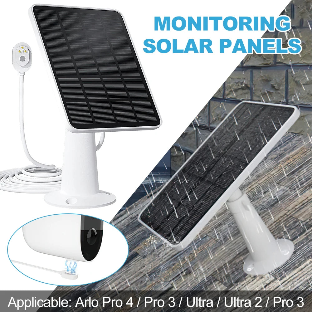 Arlo Ultra 2 Solar Panel, Compatible solution to monitor and track solar panel performance for Arlo Pro cameras.