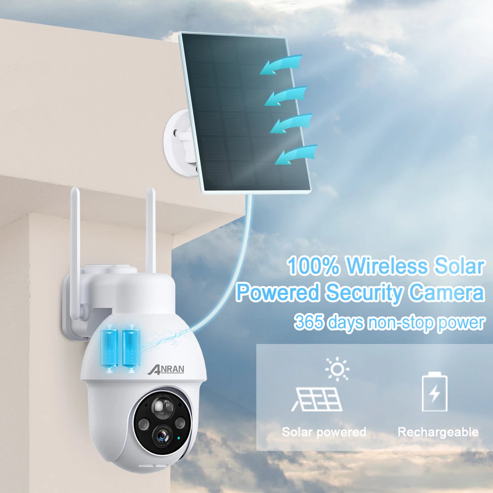 100% Wireless Solar Powered Secuity Camera 865 non-stop