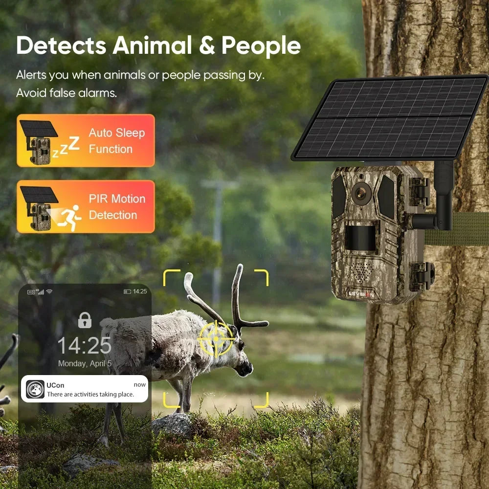 LS VISION 4G Solar Hunting Trail Camera, Detects Animal & People Alerts you when animals or people passing by . 7