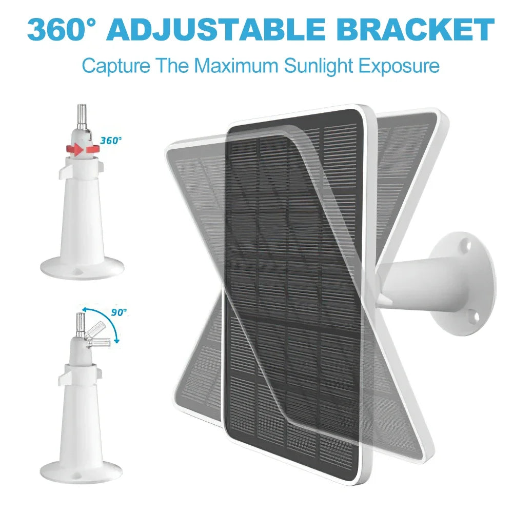 Arlo Ultra 2 Solar Panel, Captures up to 360 degrees of sunlight from any direction with adjustable bracket.