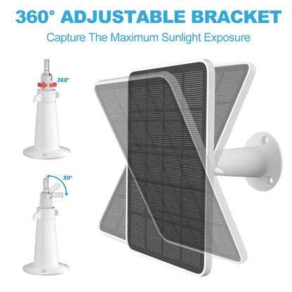 Arlo Ultra 2 Solar Panel, Captures up to 360 degrees of sunlight from any direction with adjustable bracket.