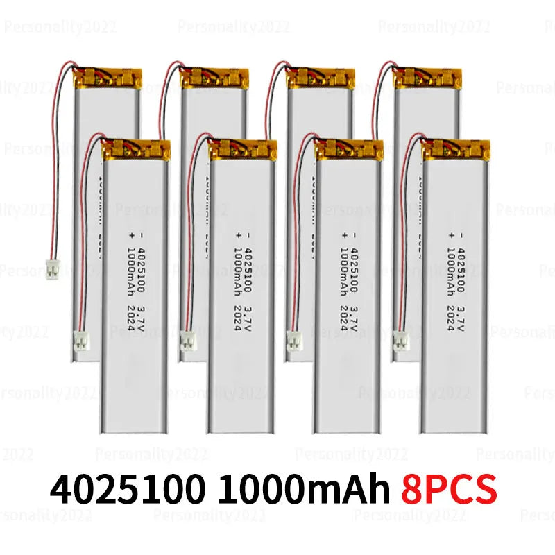 4025100 3.7V 1000mAh Lithium Polymer Battery, 4/25/100mm, PH-2.0P Plug for Bluetooth Recorder, E-book, LED Lights
