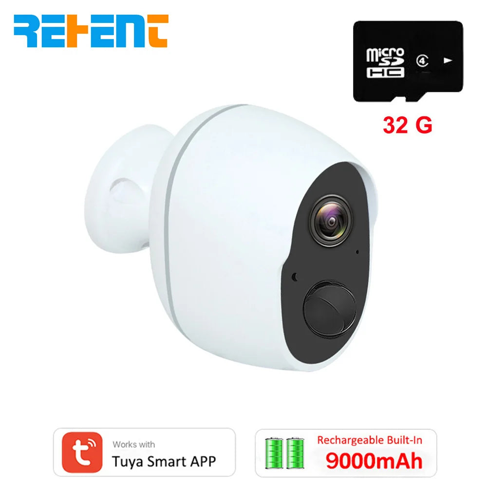 REHENT 3MP Solar Camera, 3Ekenz migce FO 32 G Works with Rechargeable Built-In Tu