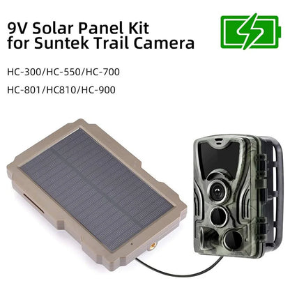 6V-12V 3000mAh Trail Game Camera, Solar-powered charger kit for Trail Cameras' HC-300/HC-500/HC-700 series.