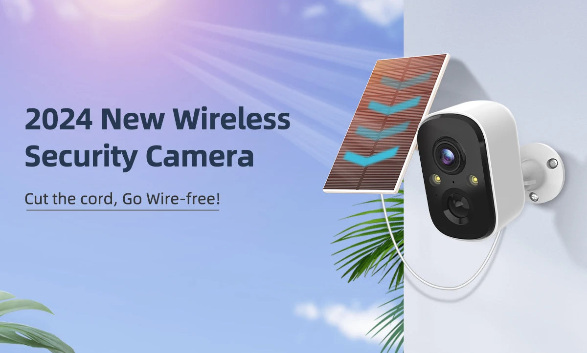 MISECU 2K 3MP Solar Security Camera, 2024 New Wireless Security Camera Cut the cord, Go Wire-free