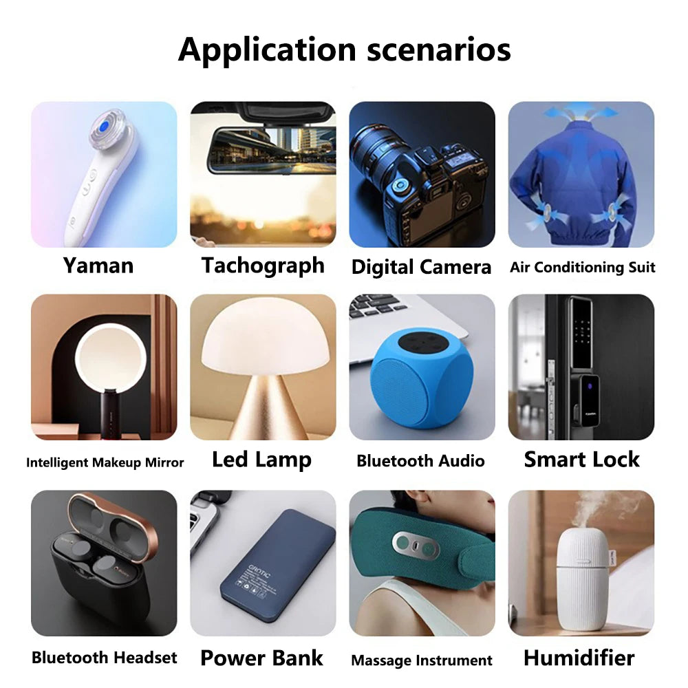 Rechargeable battery for Bluetooth headset, beauty tools, selfie stick, spray