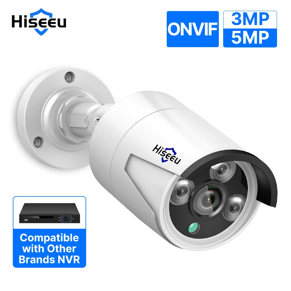 Hiseeu 5MP Camera, Seamless integration with other brands' NVR systems via ONVIF protocol.