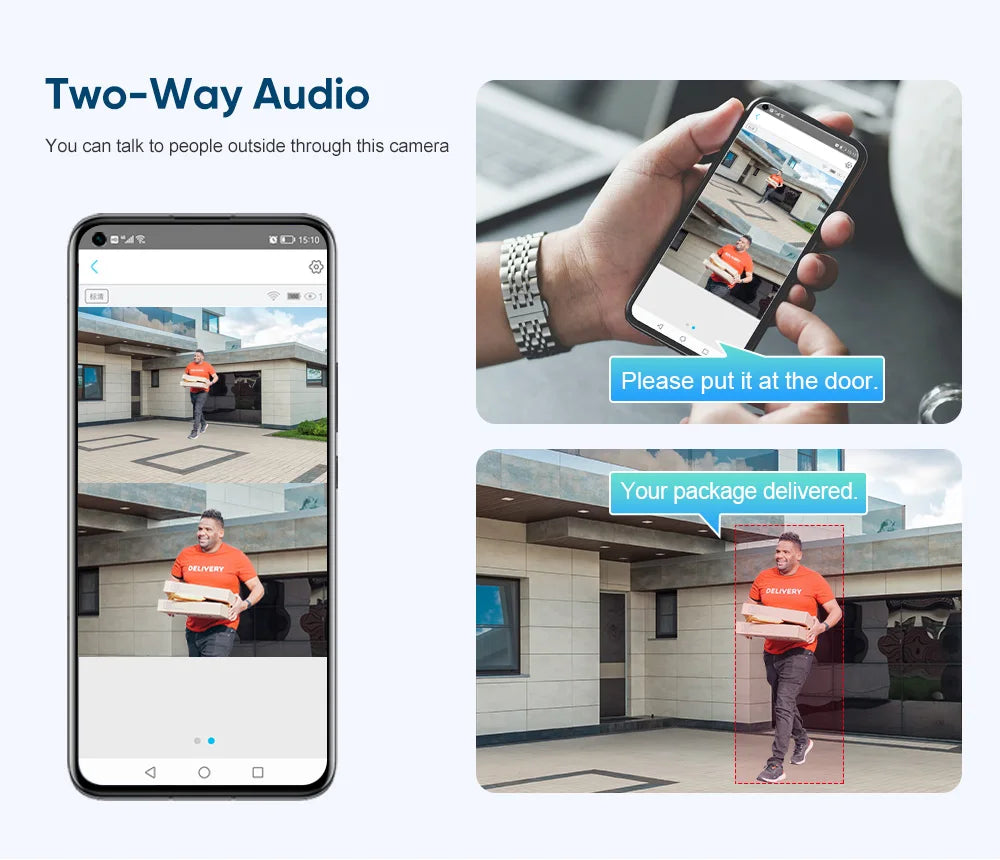 LS VISION 4K 8MP Solar Camera, Secure door-to-door deliveries with two-way audio and cameras, ensuring safe and convenient package exchange.