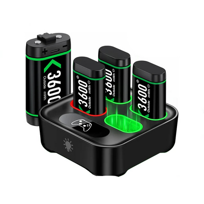 Rechargeable Battery for Xbox One Controller – 4×3600mWh Pack with Charging Station for Xbox One & Series X/S