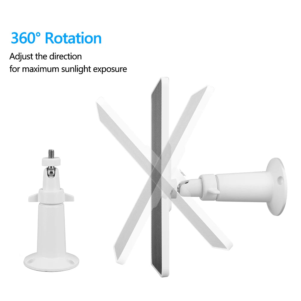 Arlo Pro 4 Solar Panel, Adjustable rotation allows for optimal positioning in various lighting conditions to maximize solar energy harvesting.