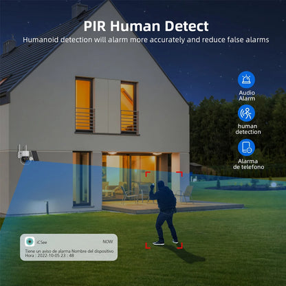 Hiseeu WTD512 1080P 2MP Solar Camera, humanoid detection will alarm more accurately and reduce false alarms . iCS