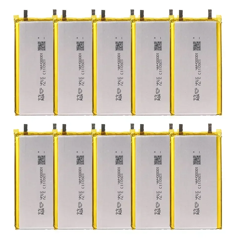 1260110 Lithium Polymer Battery 3.7V 10000mAh Li‑Po Rechargeable Cell for Power Bank, Laptop, LED & Camping DIY