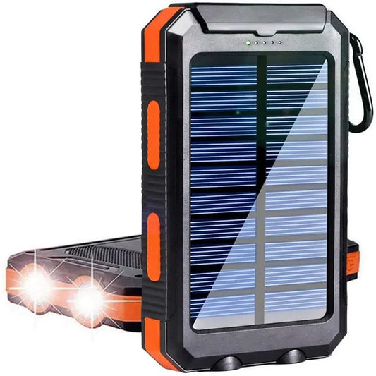 SOLUPUP 38800mAh Waterproof Solar Power Bank, Dual USB & USB-C, IP65, LED Flashlight, 3-Device Portable Charger for Camping