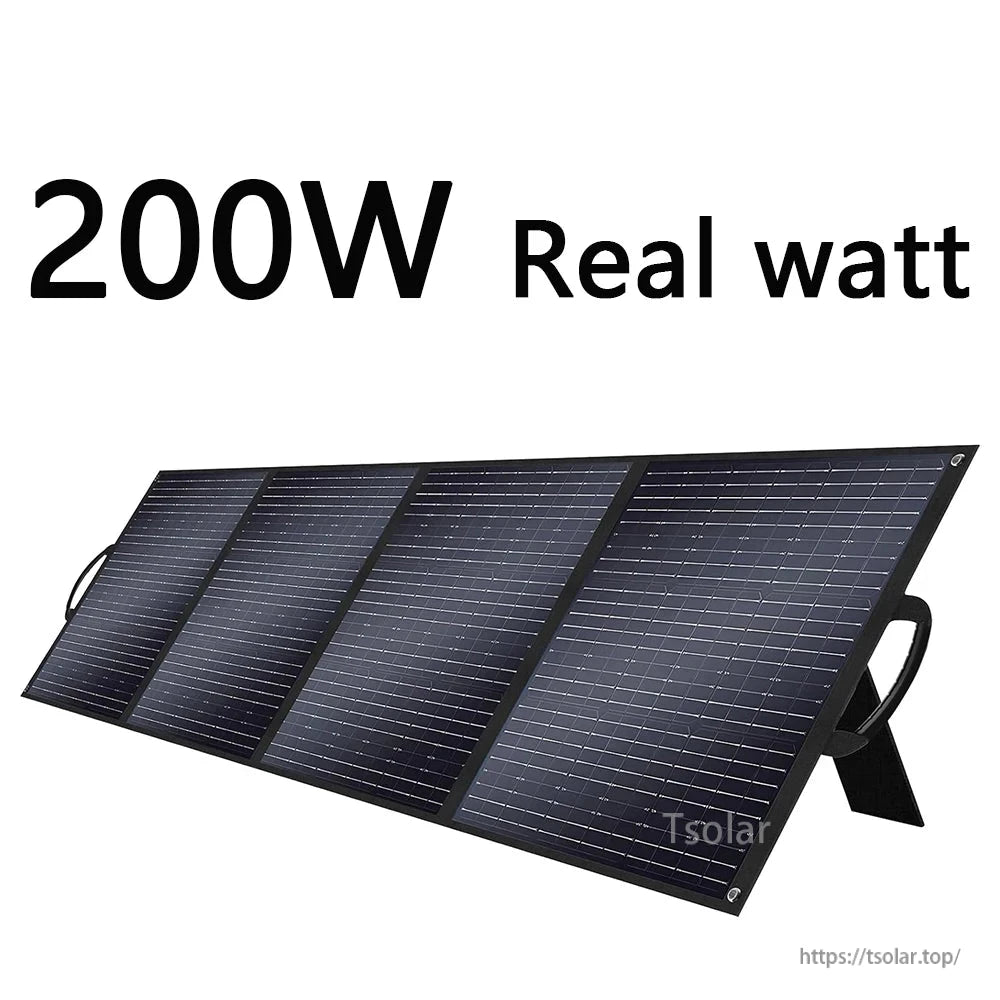 SOLARPLAY S200 200W Foldable Solar Panel, 18V Monocrystalline ETFE Portable for Camping, Tourism, Home Backup & Power Stations