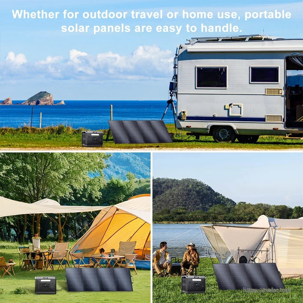 SOLARPLAY S400 400W Foldable Solar Panel High-Efficiency Solar Module Solar Charger with Solar Output for RV Off-Grid Boat Home Camp