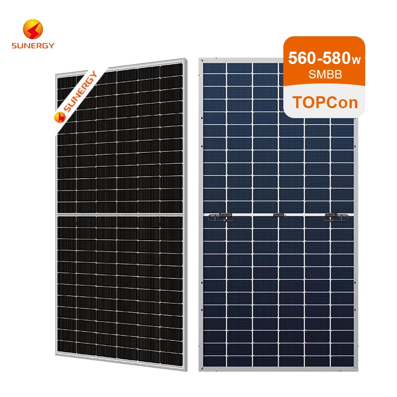 SUNERGY 580W Solar Panel, SUNERGY solar panel with high efficiency, durability, and top-converting monocrystalline silicon module.