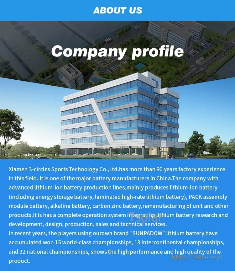 SUNPADOW Lipo Battery, Xiamen 3-circles Sports Technology manufactures high-quality lithium-ion, alkaline, and carbon zinc batteries; its SUNPADOW brand has won numerous global championships, showcasing superior performance.