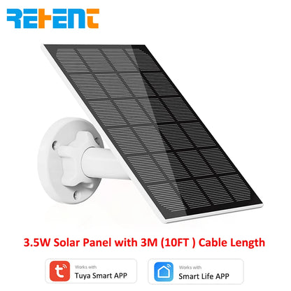 REHENT 3MP Solar Camera, 3ekenz 3.5W Solar Panel with 3M (1OFT) Cable Leng