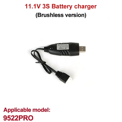 GANGBIBAO Lipo Battery, 11.1V 3S charger for 9522PRO brushless model, features USB plug connector, compatible only with 9522PRO.
