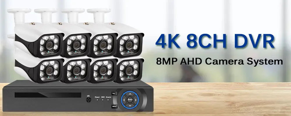 Devoccvo 8CH  8MP Analog Camera, Outdoor waterproof 8-channel CCTV system with 8MP cameras and 4K resolution for reliable video surveillance.