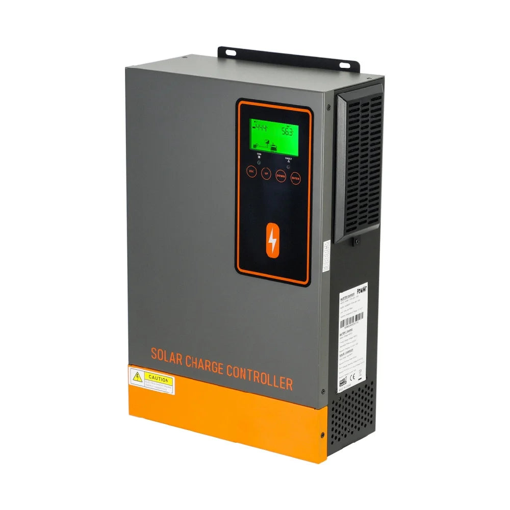 PowMr POW-48140A 48V 140A MPPT solar charge controller, front view with LCD display