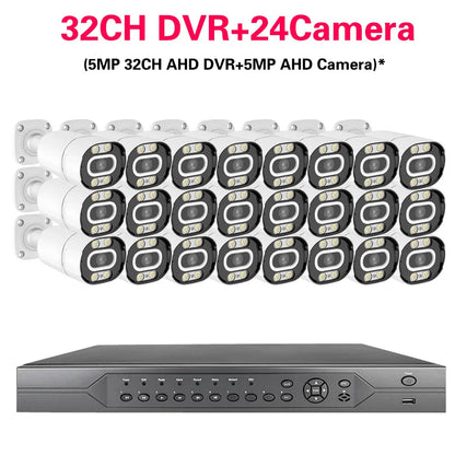 Devoccvo 32CH 5MP CCTV Camera , High-resolution security camera with 32-channel recorder for clear nighttime surveillance.