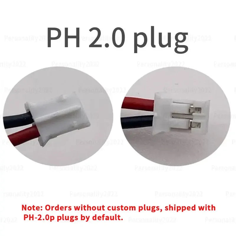 4025100 3.7V 1000mAh Lithium Polymer Battery, Orders without custom plugs are shipped with PH-2.0p plugs by default. PH 2.0 plug available upon request.
