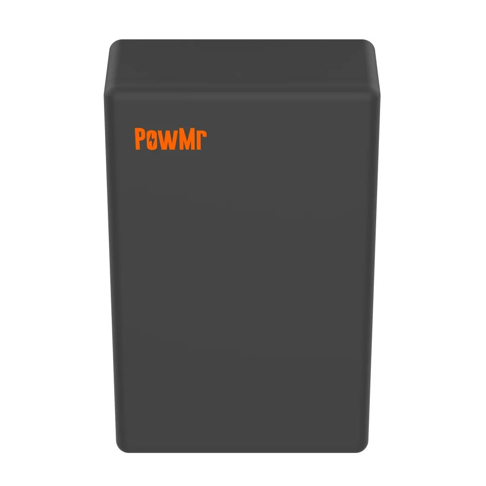 PowMr POW-LIO48100-IP65 51.2V 100Ah LiFePO4 battery, front view with PowMr logo