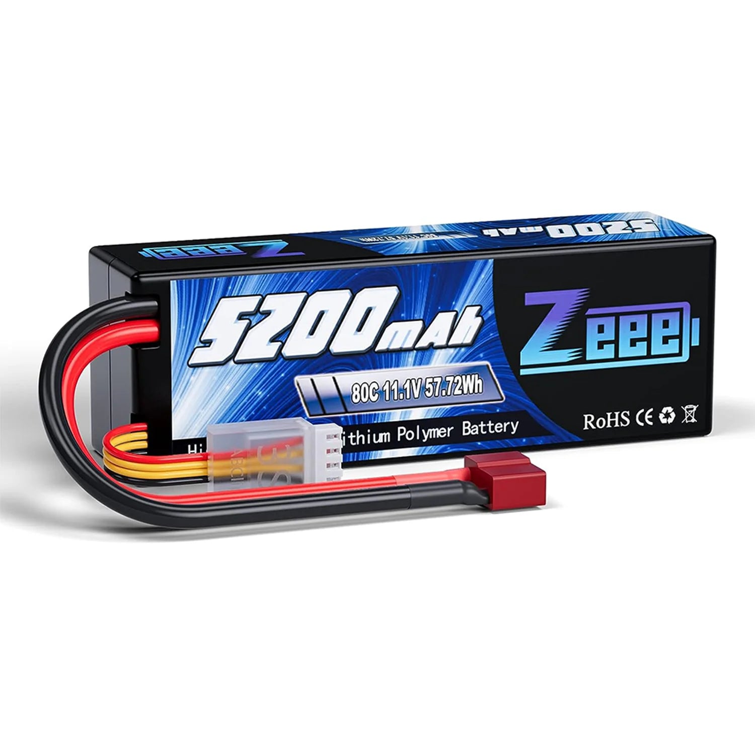 1/2pcs Zeee 3S 5200mAh LiPo Battery, Zeee 5200mAh 3S 11.1V 80C LiPo battery with hard case and XT60 plug, ideal for high-performance RC applications requiring reliable power delivery.
