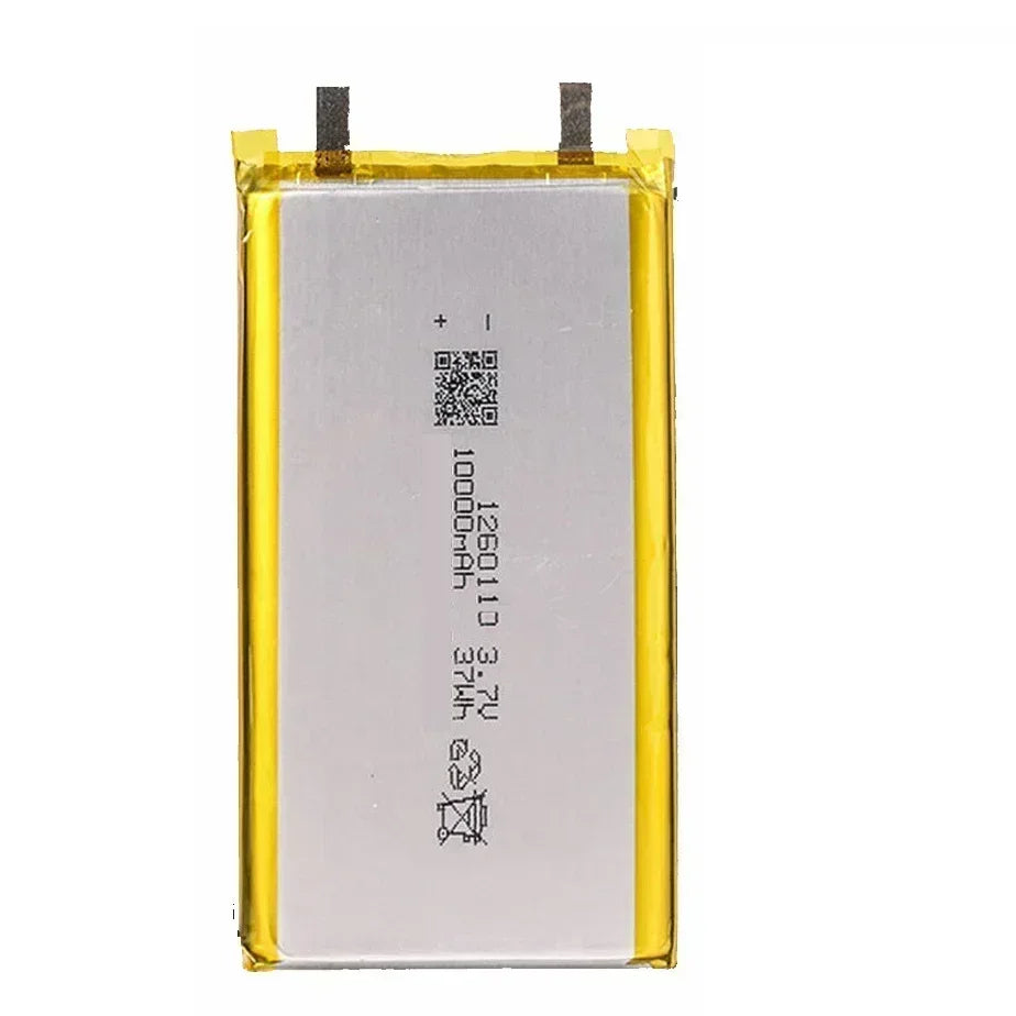 1260110 Lithium Polymer Battery 3.7V 10000mAh Li‑Po Rechargeable Cell for Power Bank, Laptop, LED & Camping DIY